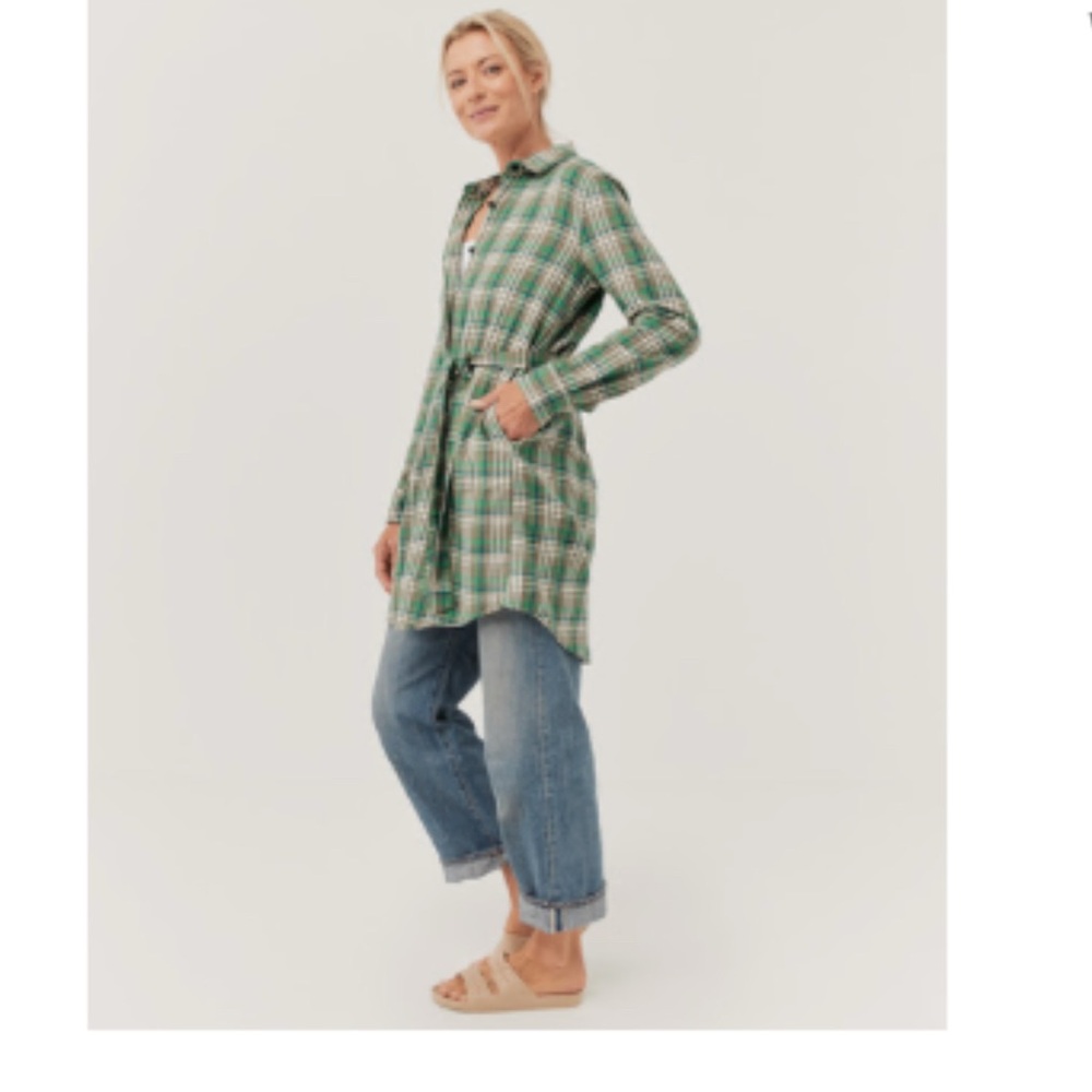 Pact Womens Fireside flannel shirt dress